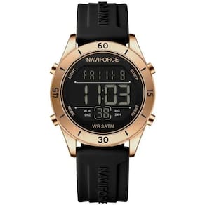 Relógio Feminino Esportivo Tela Lcd Digital Pulseira Silicone Impermeavel 3atm Preto Dourado
