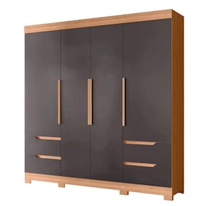 Guarda Roupa Vivacce Casal 4 Portas Albatroz Nature/titanium