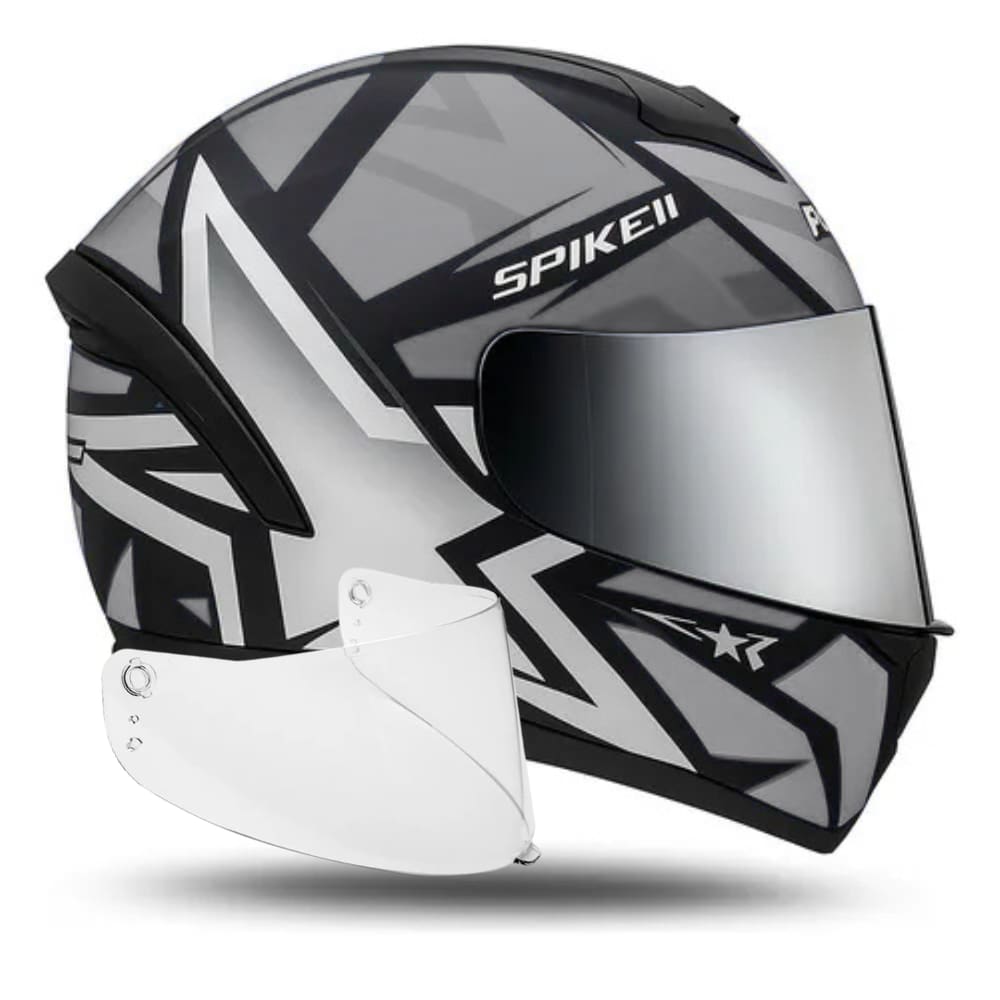 Capacete Masculino Peels Spike 2 Preto + Viseira Cromada