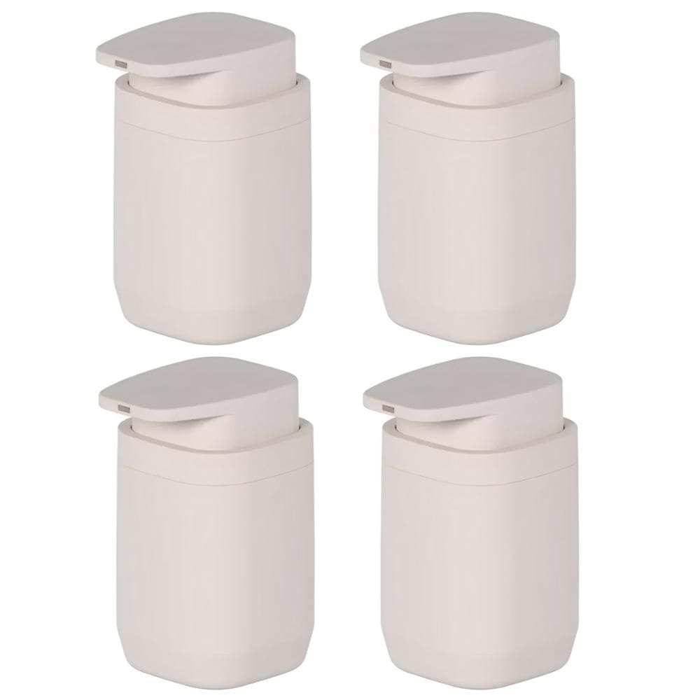 4x Porta Sabonete Líquido Banheiro 380ml Ou Aura Bege