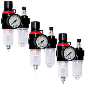 3 Filtros de Ar Eliminador Água e Lubrificador Regulador de Pressão Manômetro 1/4 Rotta 376 Afc-2000