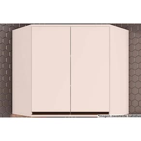 Armário Aéreo p/ Cozinha Connect Canto Oblíquo c/ 2 Portas 80x83cm Off White - Henn