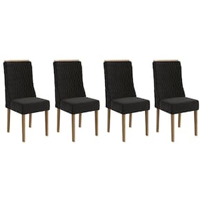 Kit 2 Cadeiras de Cozinha 2CAD158NG 4 Un Nogueira/Suede Preto A038 - Kappesberg