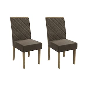 Kit 2 Cadeiras de Cozinha 2CAD149 2 Un Canela/Suede Marrom - Kappesberg