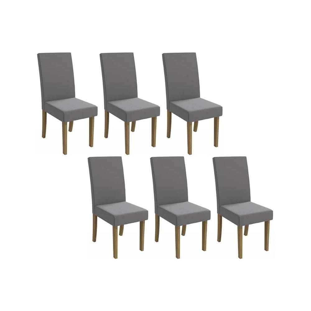 Kit 2 Cadeiras de Cozinha 2CAD131FR 6 Un Freijo/Suede Titanio A050 - Kappesberg