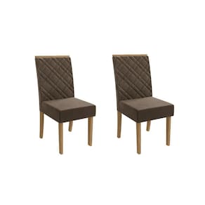 Kit 2 Cadeiras de Cozinha 2CAD149 2 Un Canela/Suede Marrom - Kappesberg