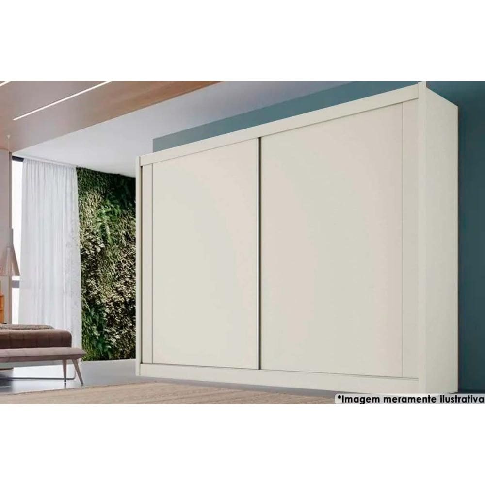 Guarda Roupa Casal 2 Portas e 4 Gavetas Creta Flex Off White/Off White ou Amendoa - Europa