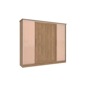 Guarda Roupa Casal 4 Portas de Correr e 4 Gavetas N565 Flex Nogueira/Macadamia ou Verde - Kappesberg