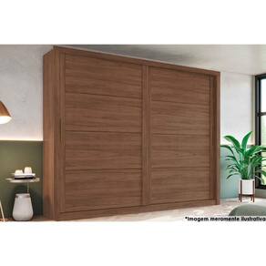 Guarda Roupa Casal 2 Portas de Correr e 4 Gavetas Palace Castanho - Henn