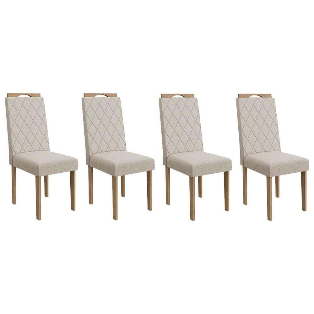 Kit 4 Cadeiras Sala Jantar 2CAD153EA 4 Un Eucalipto/Caqui A040 - Kappesberg
