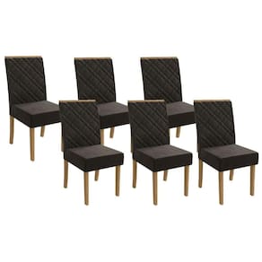 Kit 6 Cadeiras Sala Jantar 2CAD149FR 6 Un Freijó/Linho Grafite Escuro A - Kappesberg