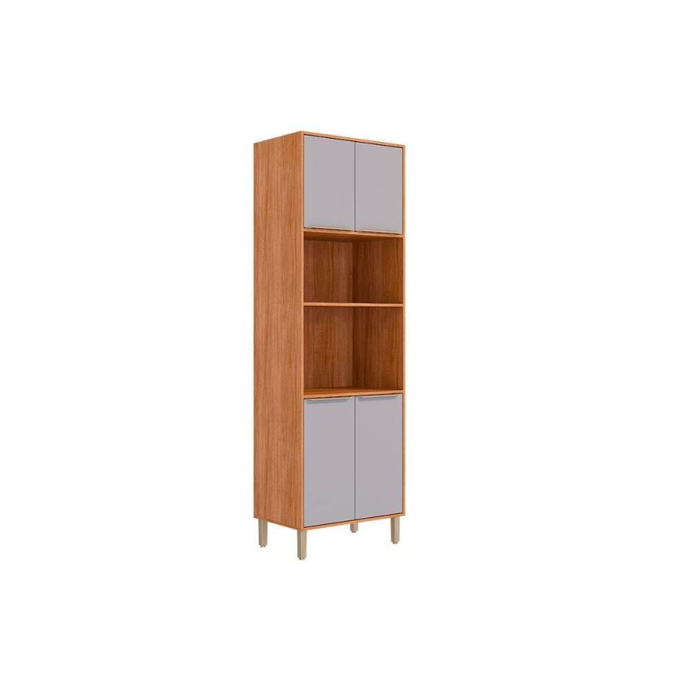 Módulo Cozinha MGM Divina Paneleiro Esplêndida Torre Quente 2 Fornos c/ 4 Portas 70cm Cinamomo/Platina-MGM
