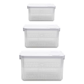 Kit 03 Potes Organizadores de Geladeira Organizzare com Controle de Umidade Tramontina