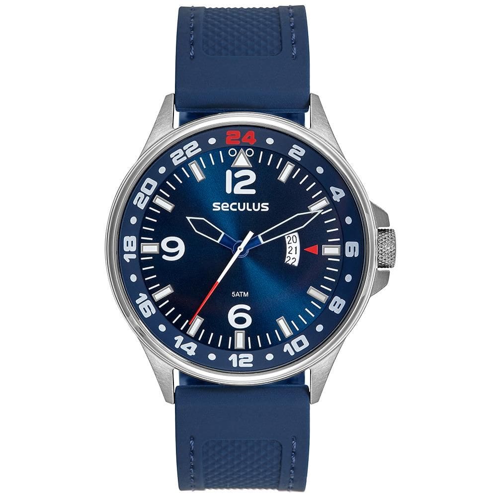 Relógio Seculus Masculino Ref: 44279g0svnu1 Esportivo Prateado