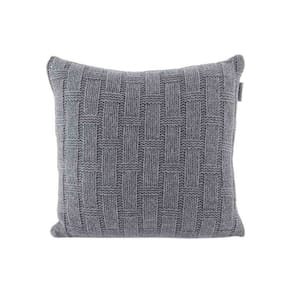 Almofada Tricô Treliça 45x45 Prata Kacyumara