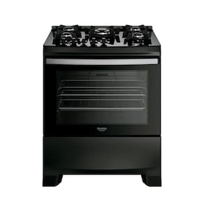 Fogão 5 Bocas Dako Supreme Black Glass Digital com Mesa de Vidro Preto Bivolt