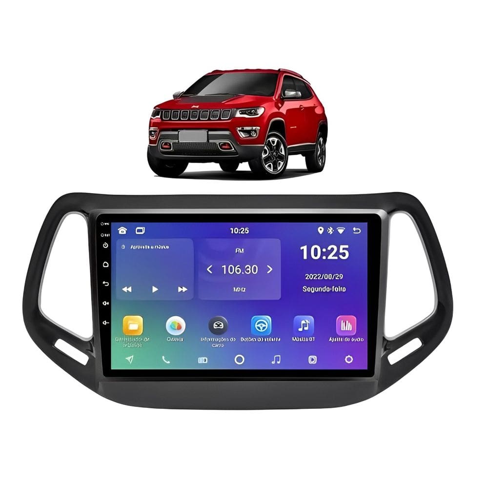 Kit Multimídia Compass 2017 / 2021 9 Pol Android 2/32GB Carplay - Roadstar 915BR