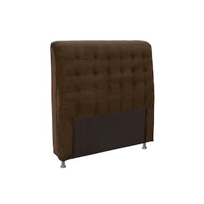 Painel de Cama Box Estofada Solteiro Dama Plus Suede Marrom Chocolate - Simbal