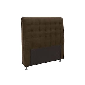 Painel de Cama Box Estofada Solteiro Dama Plus Suede Marrom Chocolate - Simbal