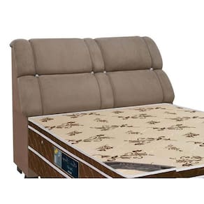 Painel de Cama Box Estofada King Imperador Suede Bege - Simbal