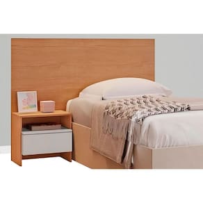 Painel Cama Box Madeirado - Prime 1 Mesa c/ 1 Gaveta Solteiro Freijo Cumaru Fendi - Novo Horizonte