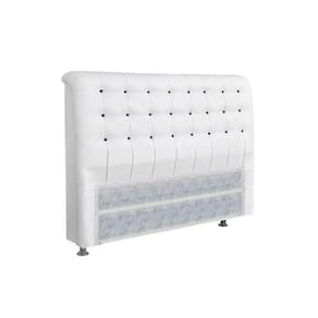 Painel de Cama Box Estofada King Dama Plus Courano Branco/Preto - Simbal