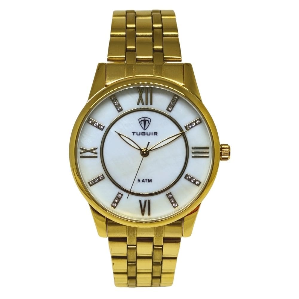 Relógio Feminino Tuguir Analógico W2124C Dourado e Branco