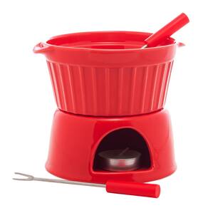 Aparelho de Fondue 4 Peças Classic Vermelho 400ml - Lyor
