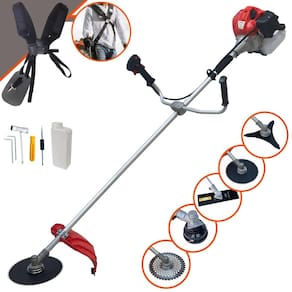 Máquina de Cortar Grama À Gasolina Anmax CG430PTB 43cc 2HP 9.000rpm Roçadeira Profissional Completa Multifuncional Com 5 Opções de Cortes