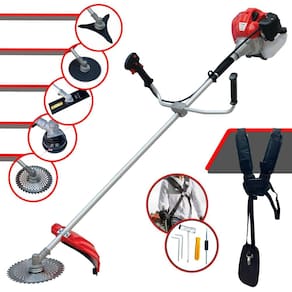 Aparador de Grama À Gasolina Anmax CG430P Motor 2T 43cc 2HP de Potência 9.000rpm Roçadeira Completa Com Carretel de Nylon e Kit 4 Lâminas de Corte