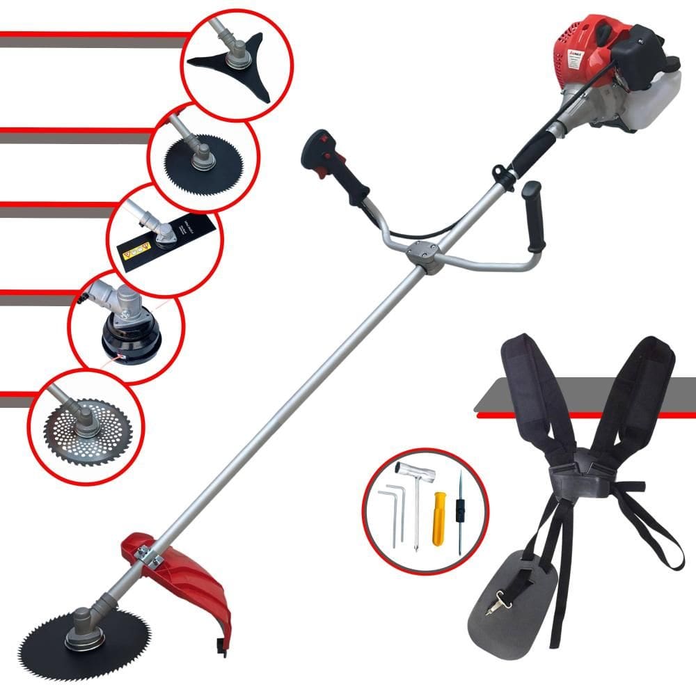 Roçadeira Multifuncional Anmax CG430-P À Gasolina 43cc 2HP 9.000rpm Ideal Para Todos os Tipos de Trabalhos Com 5 Opções de Cortes
