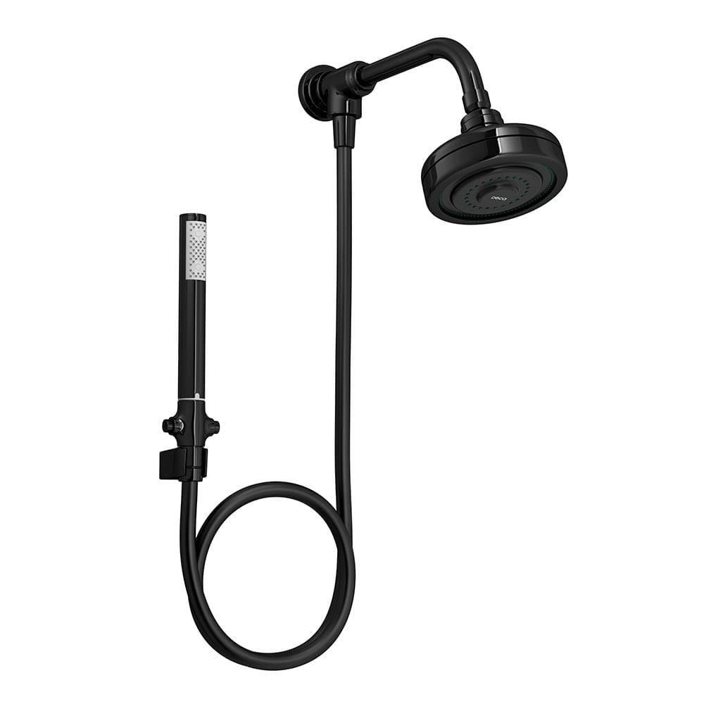 Chuveiro Deca Acqua Plus 1990.BLNO.STDKIT.N de Parede com Desviador Black Noir