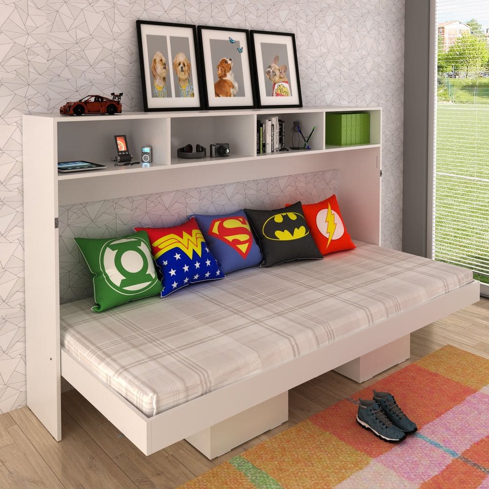 Cama Articulada Horizontal de Solteiro com 6 Nichos
