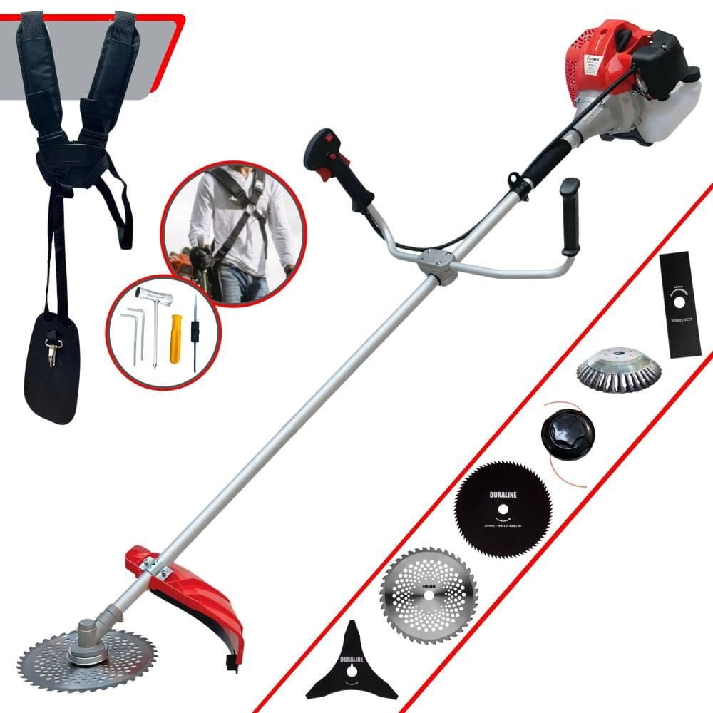 Roçadeira À Gasolina Anmax CG430-P 2Hp 43cc Com Kit De Corte, Carretel, Faca 2 Pontas, Faca 3 Pontas, Faca 40 Dentes, Faca 80 Dentes e Escova de Aço
