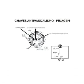 Chicote Para Botao De Chaves Anti Vandalismo Nwt 15cm