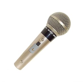Microfone Sm-58 P4 Leson Ouro Cardioide Com Cabo 5m Com
