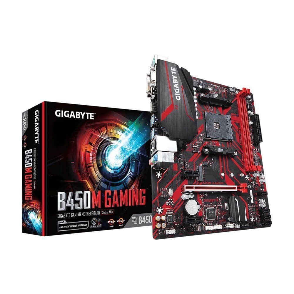 Placa Mãe Amd Gigabyte B450m Ddr4 Gaming Preto E Vermelho