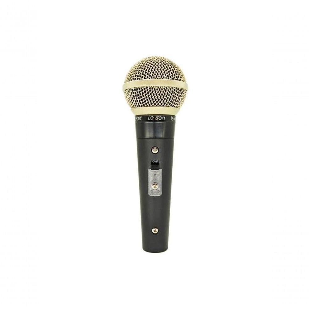 Microfone Dinamico Profissional Leson Sm58 Plus Preto