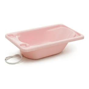 Banheira Para Bebê Plástica Galzerano Rosa Com Saboneteira Rosa Claro Perolado