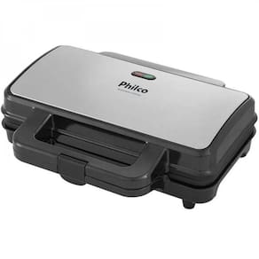 Sanduicheira Grill PGR02I Inox 900W Philco Preto 127V