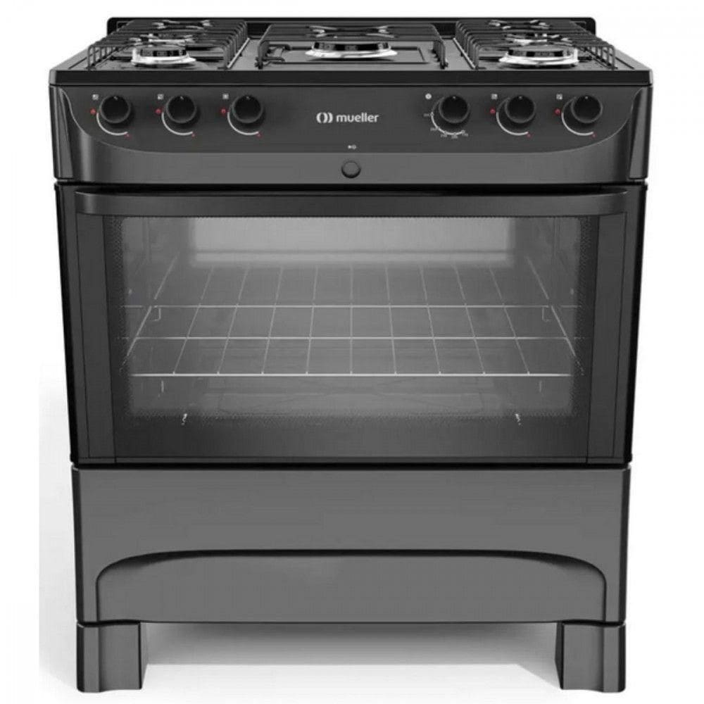 Fogão Mueller 5 Bocas Com Mesa Esmaltada FI5BC Preto Bivolt