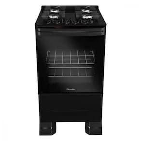 Fogão Mueller 4 Bocas Com Mesa De Vidro E Grades De Ferro MFV4BF Preto Bivolt