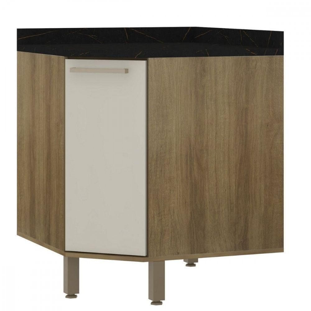 Balcão Canto Diagonal Com Tampo 1 Porta Luciane Isis Avela/mocca