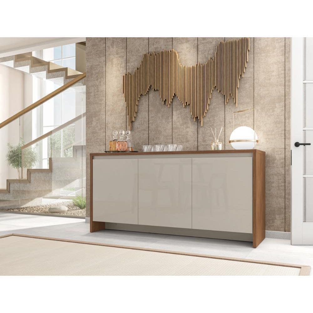 Buffet Madrid 3 Portas c/ Gaveteiro Cedro/Off White