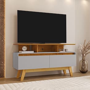 Rack Rubi 1.2 Naturalle/Off White – Bechara Móveis