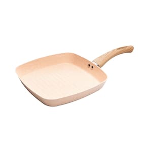 Frigideira Bistequeira de Indução em Alumínio com Revestimento Cerâmico Bege 24cm - Lyor