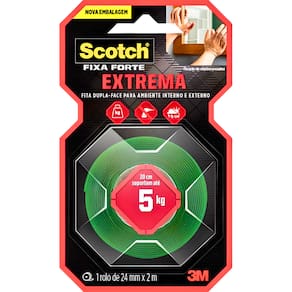 Fita Scotch Fixa Forte Espuma Extrema Até 5 kg 24mmx2m 3M