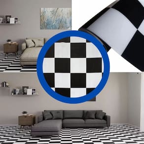 Piso Vinílico em Rolo 0,7mm 2m X 25m Kapazi - caixa com 50m2 - Preto/Branco