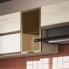 Armário para Cozinha Aéreo com Vidro Greta Crema