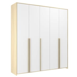 Guarda-roupa Infantil Mdf 5 Portas Modulados Branco/Marrom